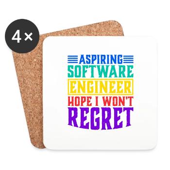 Aspiring Software Engineer, Hope I Won't Regret - Coasters (set of 4) - white - Front