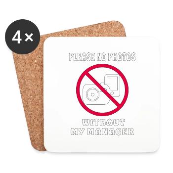S’IL VOUS PLAÎT PAS DE PHOTOS SANS MON MANAGER - Dessous de verre (lot de 4) - blanc - Devant