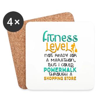 Marathon Shopping Store - Gym Women - Coasters (set of 4) - white - Front