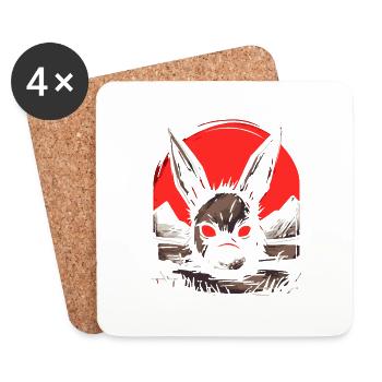 Japan, the red sun and a rabbit - Coasters (set of 4) - white - Front