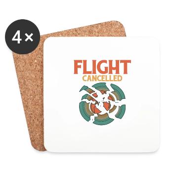 Flight Cancelled Trapshooting Skeet Shooting - Coasters (set of 4) - white - Front