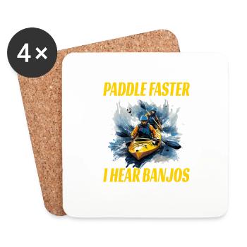 Paddle Faster I Hear Banjos - Untersetzer (4er-Set) - Weiß - Vorne