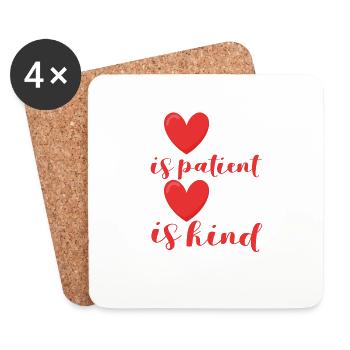 Love is patient, kind, funny, Christian - Coasters (set of 4) - white - Front