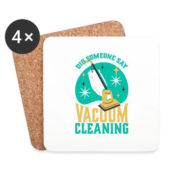 Quelqu’un a-t-il dit aspirateur - Dessous de verre (lot de 4) - blanc - Devant