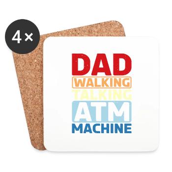Dad Walking Talking Atm Machine - Coasters (set of 4) - white - Front