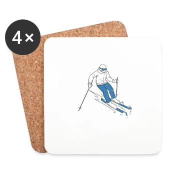 Une mauvaise journée de ski vaut mieux qu’une bonne journée de travail Ski Wint - Dessous de verre (lot de 4) - blanc - Devant