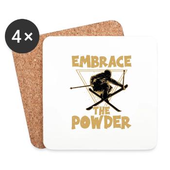 Embrace The Powder Skiing Wintersport Ski - Untersetzer (4er-Set) - Weiß - Vorne