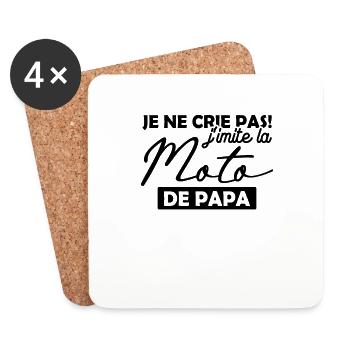 Je ne crie pas j imite la moto de papa - Dessous de verre (lot de 4) - blanc - Devant