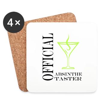Official taster absinthe - Dessous de verre (lot de 4) - blanc - Devant