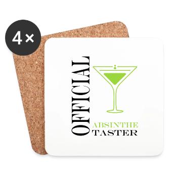 Official taster absinthe - Dessous de verre (lot de 4) - blanc - Devant