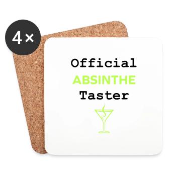 Official taster absinthe - Dessous de verre (lot de 4) - blanc - Devant