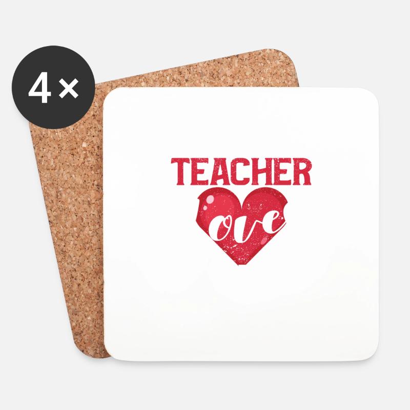 Diese Lehrerin liebt ihre Kinder lustig Valentin - Untersetzer (4er-Set) - Weiß