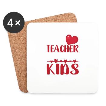Diese Lehrerin liebt ihre Kinder lustig Valentin - Untersetzer (4er-Set) - Weiß - Vorne
