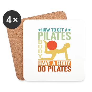 Comment obtenir un corps Pilates, avoir un corps faire du Pilates2 - Dessous de verre (lot de 4) - blanc - Devant
