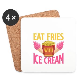 I Look Normal But I Eat Fries With Ice Cream 2 - Coasters (set of 4) - white - Front