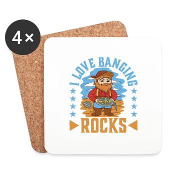 I Love Banging Rocks - Coasters (set of 4) - white - Front