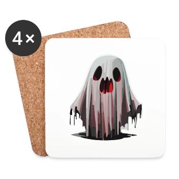 Scary Ghost / Halloween - Coasters (set of 4) - white - Front