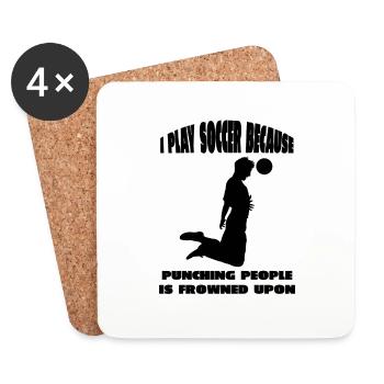 Soccer Player Soccer Team Soccer Design - Coasters (set of 4) - white - Front