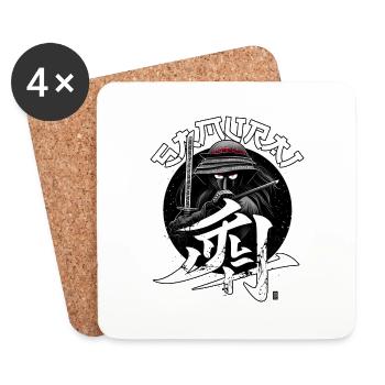 Samurai - Dessous de verre (lot de 4) - blanc - Devant