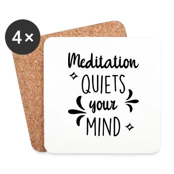 Meditation quiets your mind - Coasters (set of 4) - white - Front