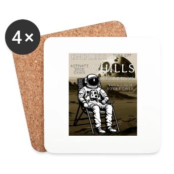 ASTRONAUT DECK CHAIR ENDLESS CHILLS - Untersetzer (4er-Set) - Weiß - Vorne