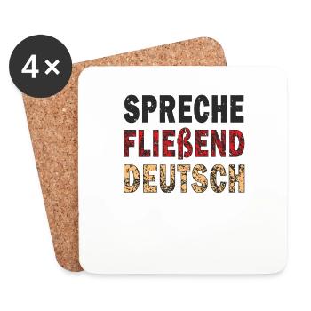 SPRECHE FLIEßEND DEUTSCH - Untersetzer (4er-Set) - Weiß - Vorne