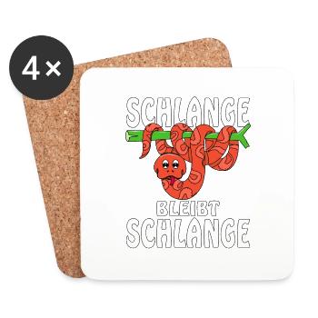 SCHLANGE BLEIBT SCHLANGE - Untersetzer (4er-Set) - Weiß - Vorne