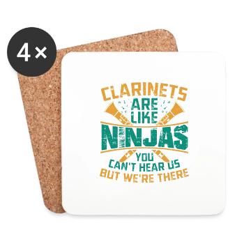 Clarinets Are Like Ninjas Marching Band Season - Untersetzer (4er-Set) - Weiß - Vorne
