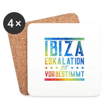 Ibiza Eskalation - Untersetzer (4er-Set) - Weiß - Vorne
