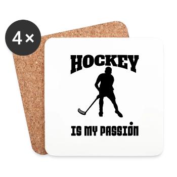 Floorball Hockey sur gazon Hockey cadeau Joueur de Hockey - Dessous de verre (lot de 4) - blanc - Devant