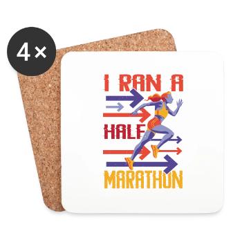 I Ran A Half Marathon - Untersetzer (4er-Set) - Weiß - Vorne