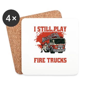 I Still Play With Fire Trucks - Untersetzer (4er-Set) - Weiß - Vorne