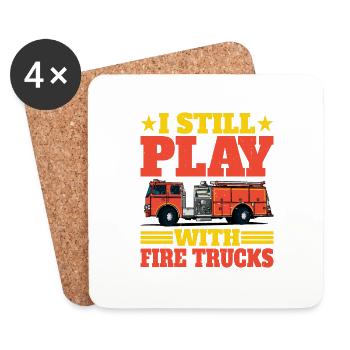I Still Play With Fire Trucks 3 - Untersetzer (4er-Set) - Weiß - Vorne