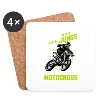 Motocross Kinder Dirtbike Geschenk Cross - Untersetzer (4er-Set) - Weiß - Vorne
