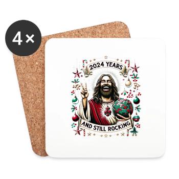 Jesus Christ Birthday Boy Ugly Christmas - Coasters (set of 4) - white - Front