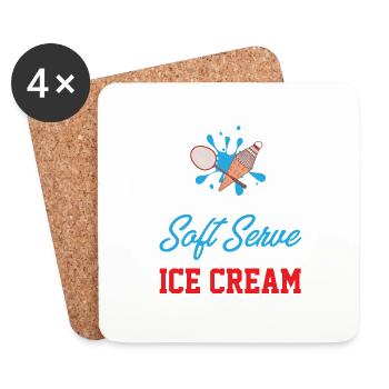 Si vous voulez une portion molle, allez chercher une crème glacée - Dessous de verre (lot de 4) - blanc - Devant
