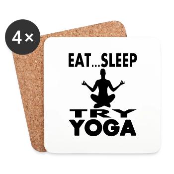 Yoga My Therapy I Love Yoga Idée cadeau - Dessous de verre (lot de 4) - blanc - Devant