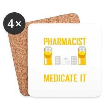 Apothecary Gift Pharmacy - Coasters (set of 4) - white - Front