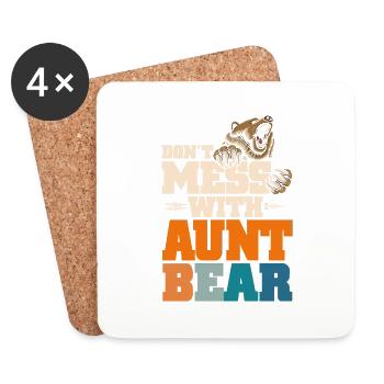Don't Mess With Aunt Bear - Untersetzer (4er-Set) - Weiß - Vorne