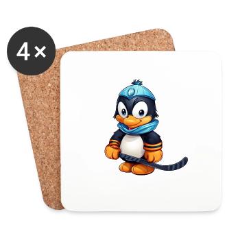 Ice Hockey Penguin : Master of the Ice Park! - Coasters (set of 4) - white - Front