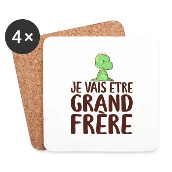 Je Vais être Grand Frère - Annonce Grand Frère - Dessous de verre (lot de 4) - blanc - Devant