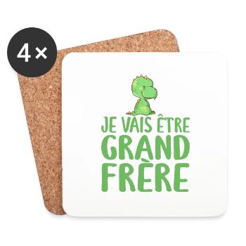 Je Vais être Grand Frère - Annonce Grand Frère - Dessous de verre (lot de 4) - blanc - Devant
