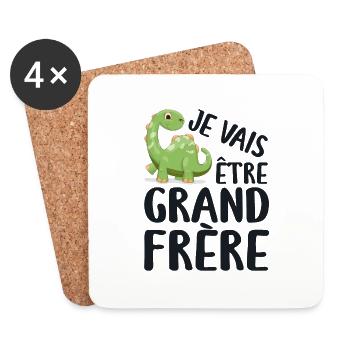 Je Vais être grand frère, Cadeau Grand Frère - Dessous de verre (lot de 4) - blanc - Devant