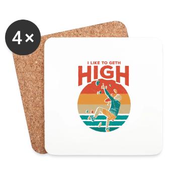 I Like To Geth High Climbing Boulder - Coasters (set of 4) - white - Front