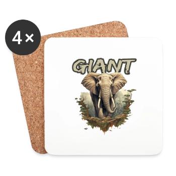 Elefant Gigant Safari - Untersetzer (4er-Set) - Weiß - Vorne
