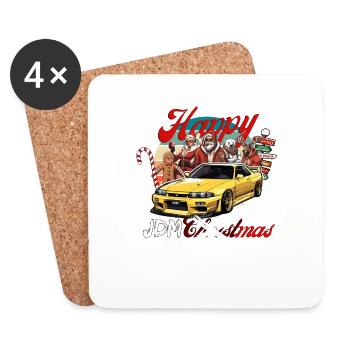 Jdm christmas edition / Tuning Mechaniker Kostüm - Untersetzer (4er-Set) - Weiß - Vorne