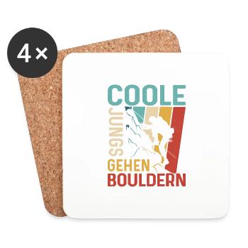 Coole Jungs Gehen Bouldern Klettern Boulder - Untersetzer (4er-Set) - Weiß - Vorne
