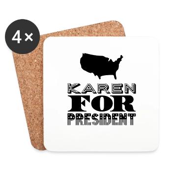 Karen à la présidence - Dessous de verre (lot de 4) - blanc - Devant