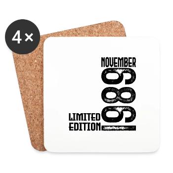 November 1989 Geschenk zum Jahrestag. November 1989. - Untersetzer (4er-Set) - Weiß - Vorne