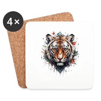 Tiger - Coasters (set of 4) - white - Front